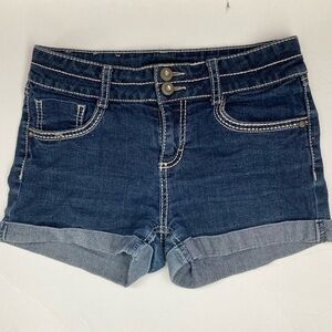 Vanilla Star Denim Jean Girls Shorts 16 Dark Wash